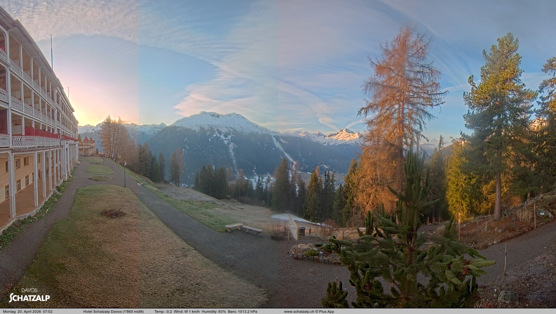 Archived image Webcam Schatzalp Hotel, Davos