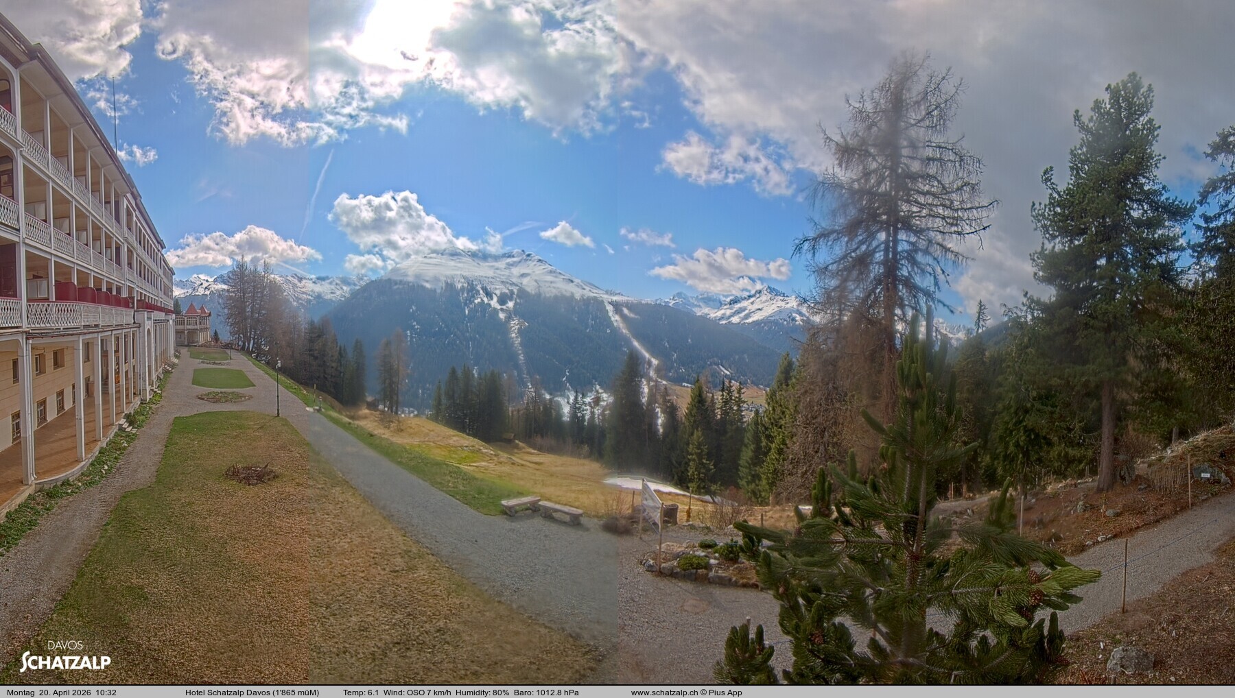 Archived image Webcam Schatzalp Hotel, Davos