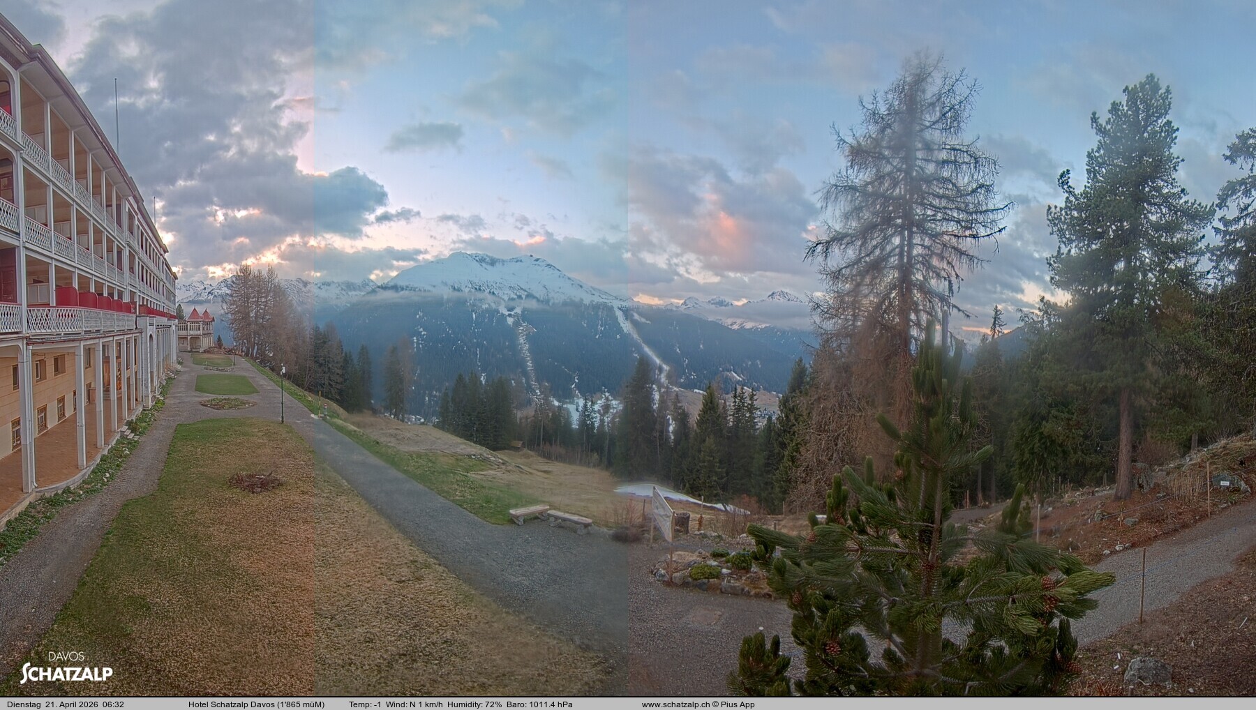 Archived image Webcam Schatzalp Hotel, Davos