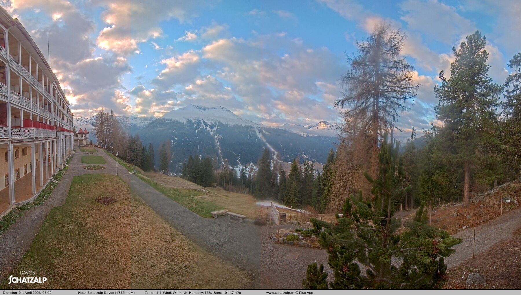Archived image Webcam Schatzalp Hotel, Davos