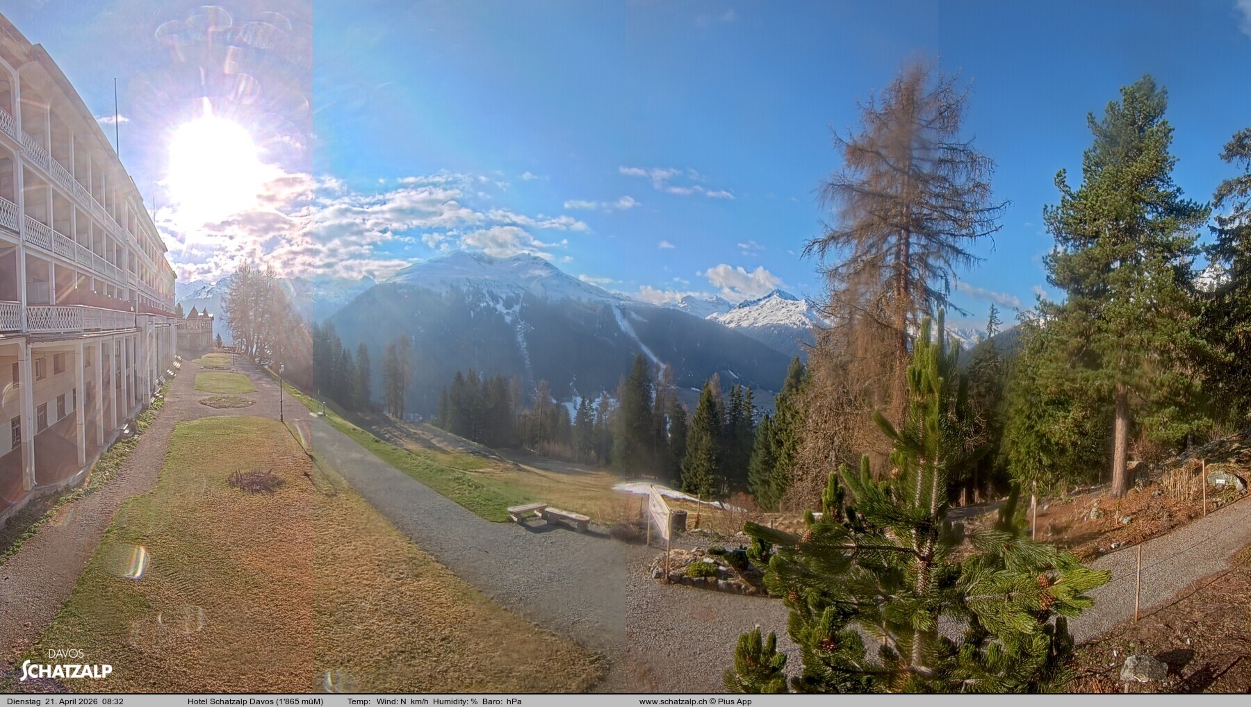 Archived image Webcam Schatzalp Hotel, Davos