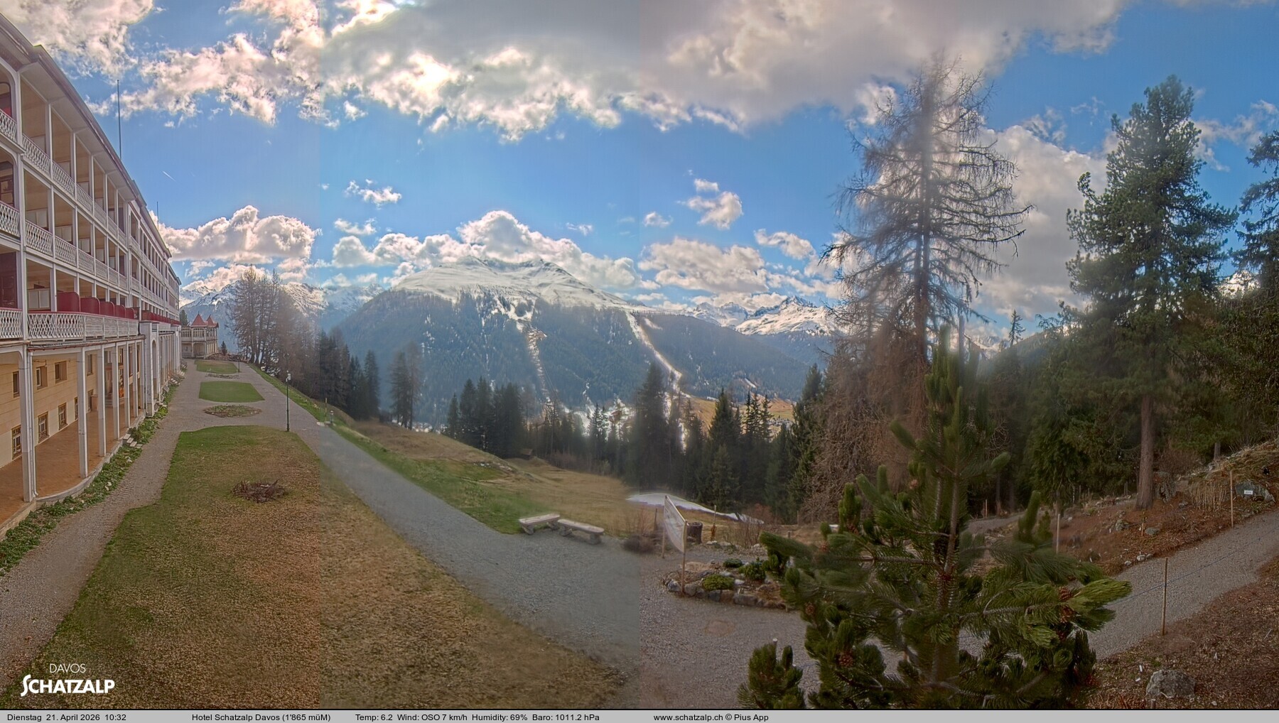 Archived image Webcam Schatzalp Hotel, Davos