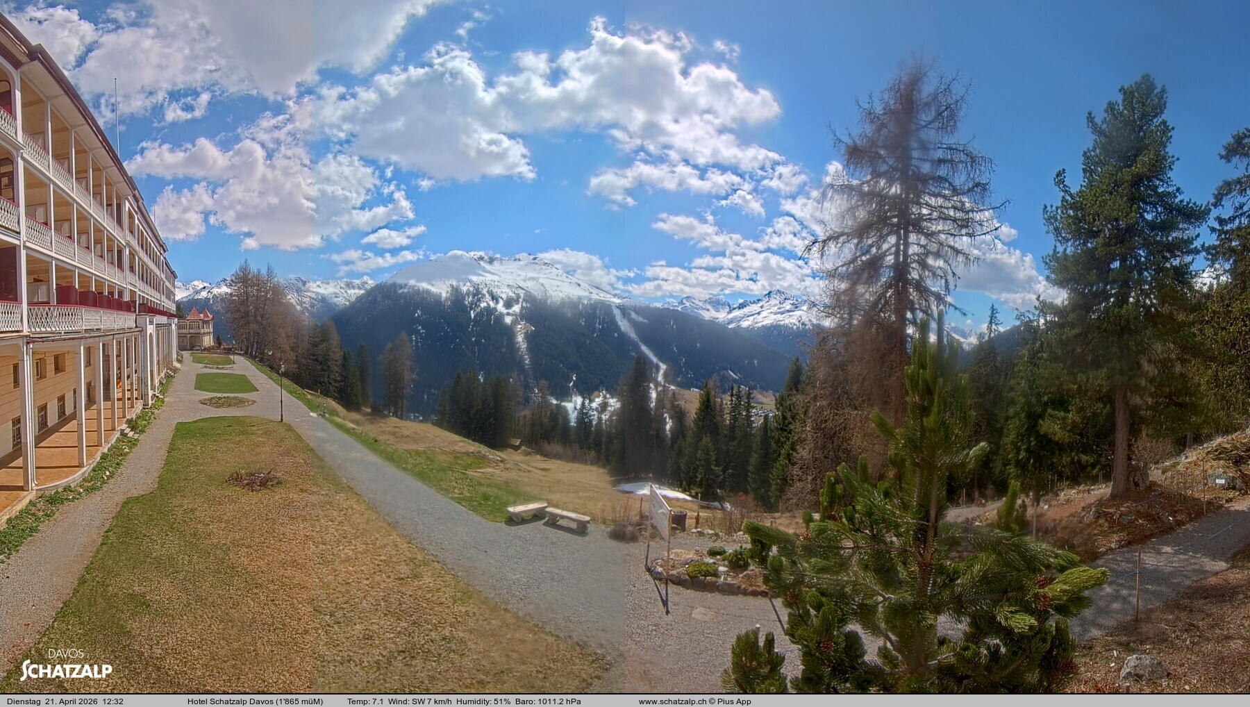 Archived image Webcam Schatzalp Hotel, Davos