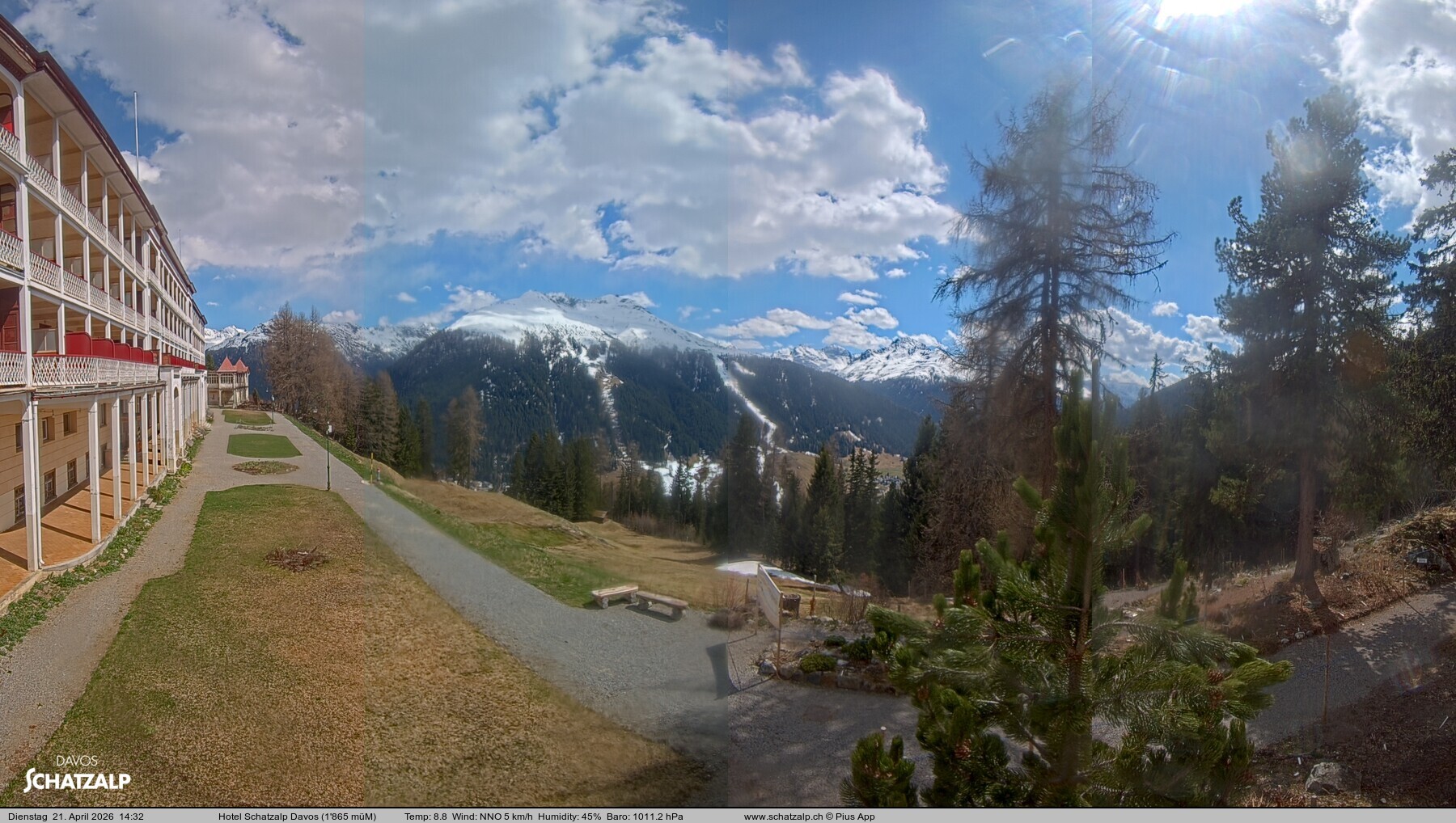 Archived image Webcam Schatzalp Hotel, Davos