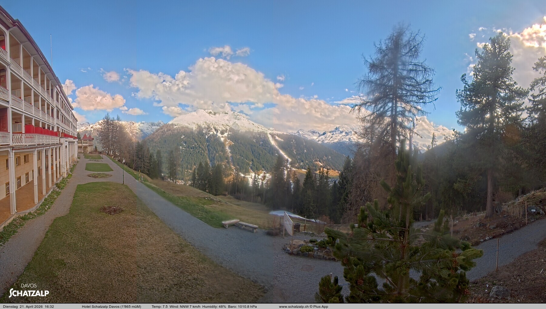 Archived image Webcam Schatzalp Hotel, Davos