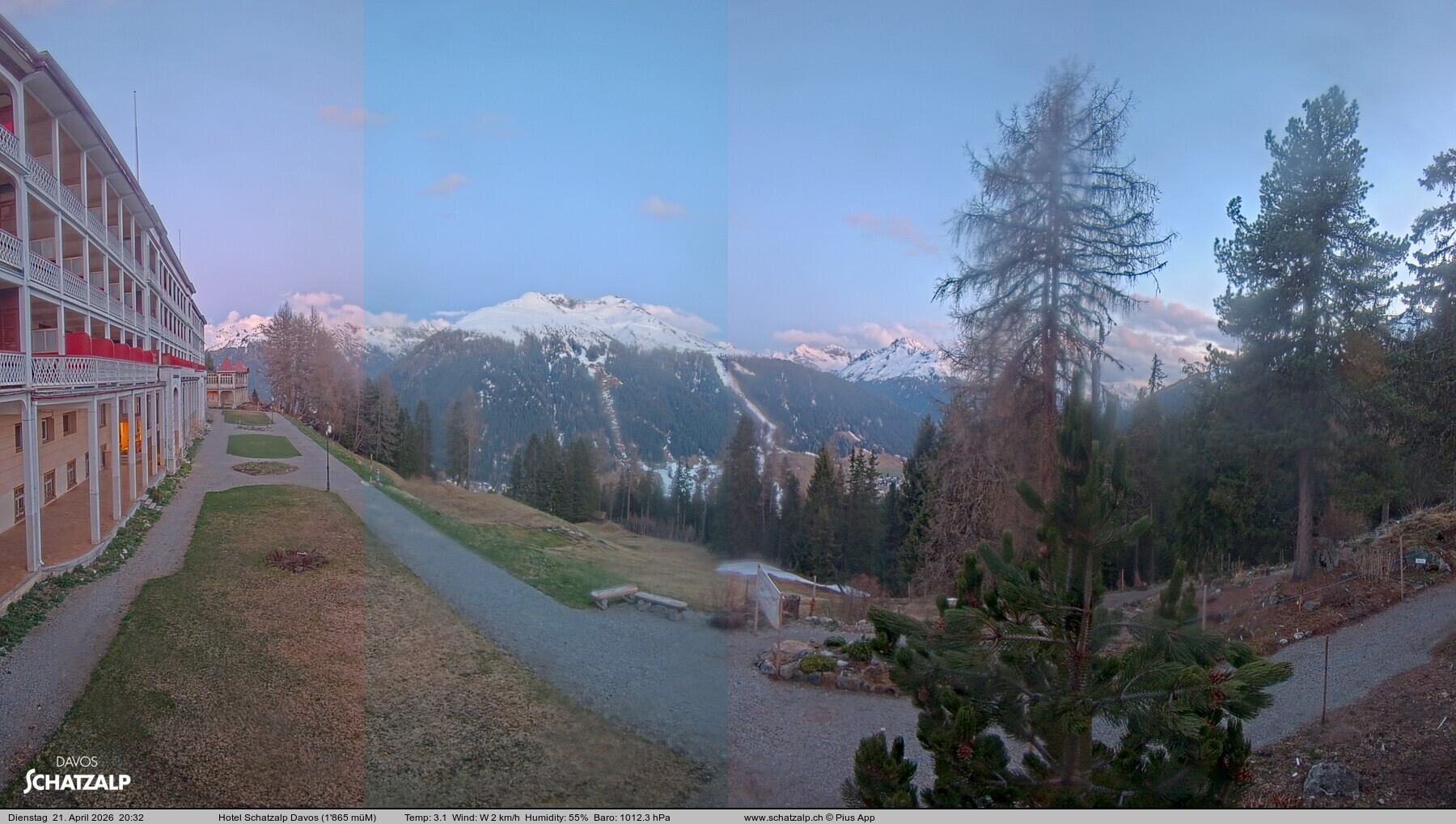 Archived image Webcam Schatzalp Hotel, Davos