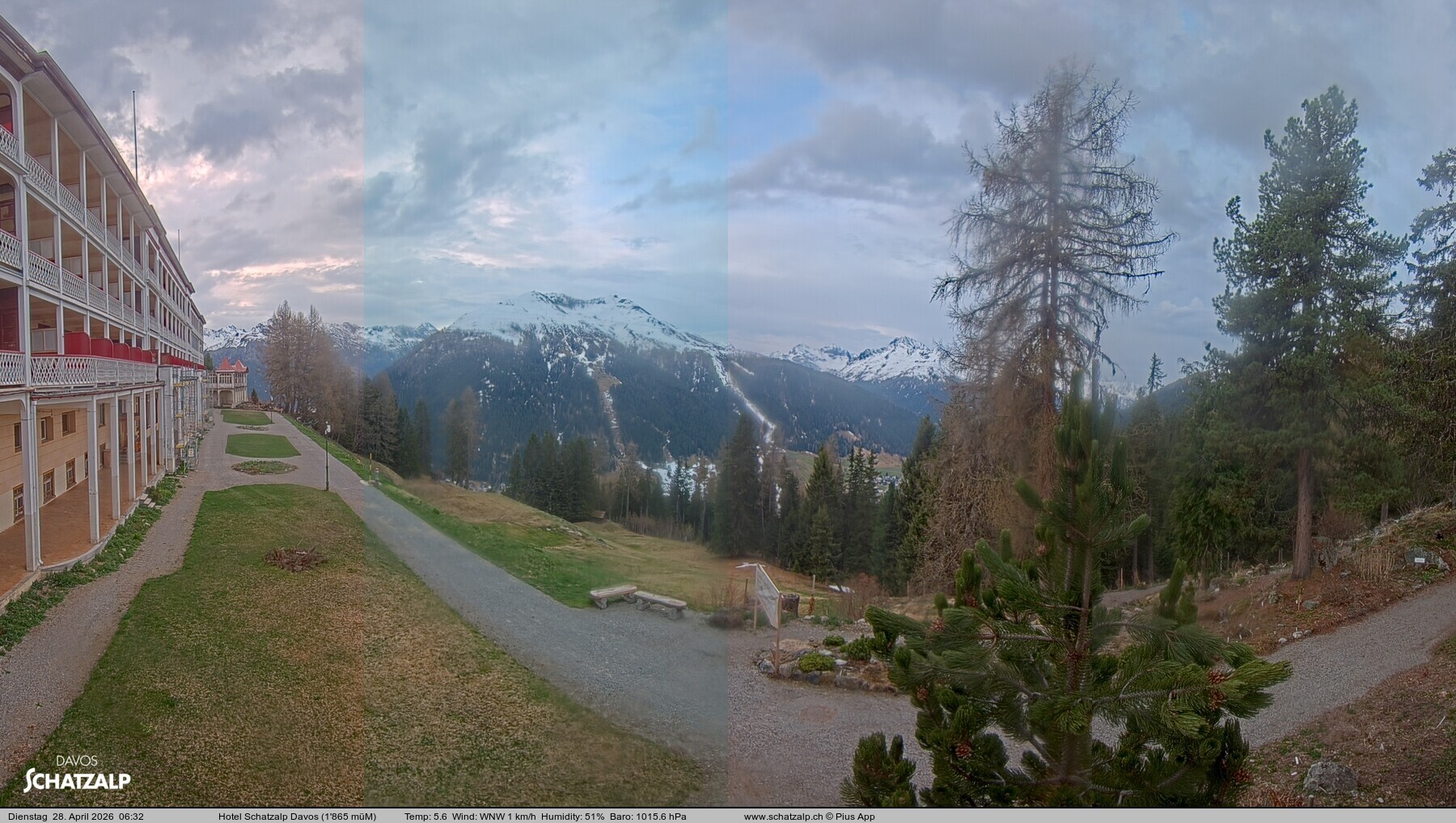 Archived image Webcam Schatzalp Hotel, Davos