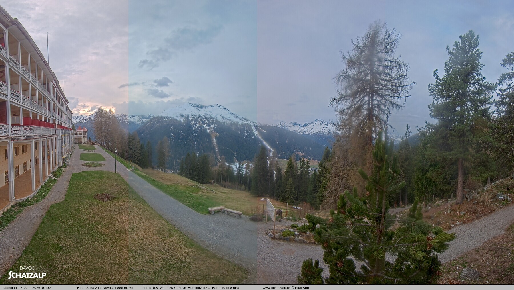 Archived image Webcam Schatzalp Hotel, Davos