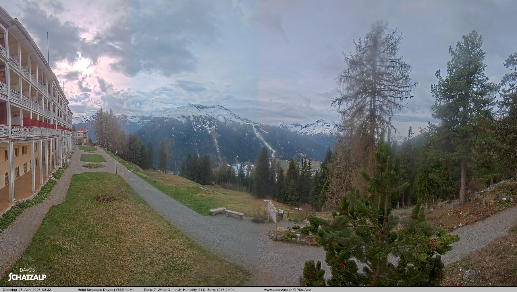 Archived image Webcam Schatzalp Hotel, Davos