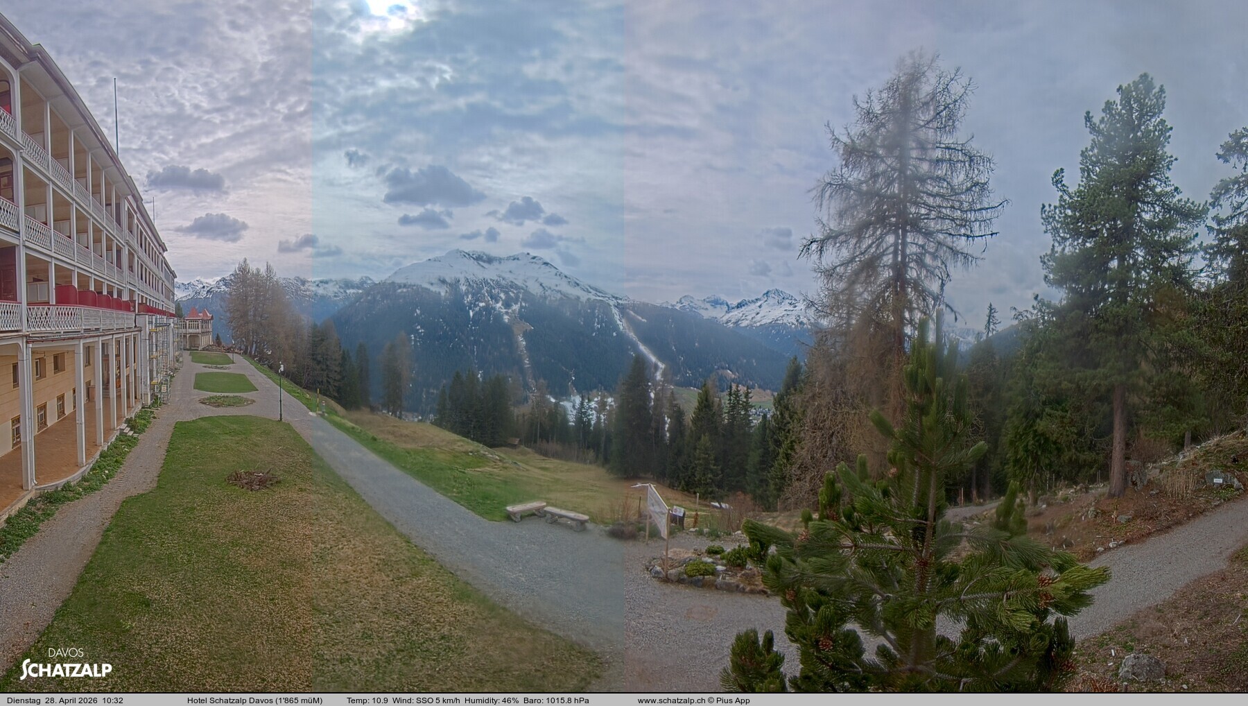 Archived image Webcam Schatzalp Hotel, Davos