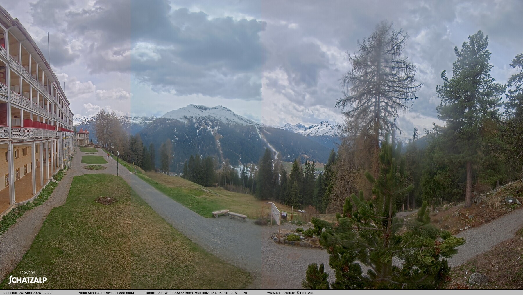 Archived image Webcam Schatzalp Hotel, Davos