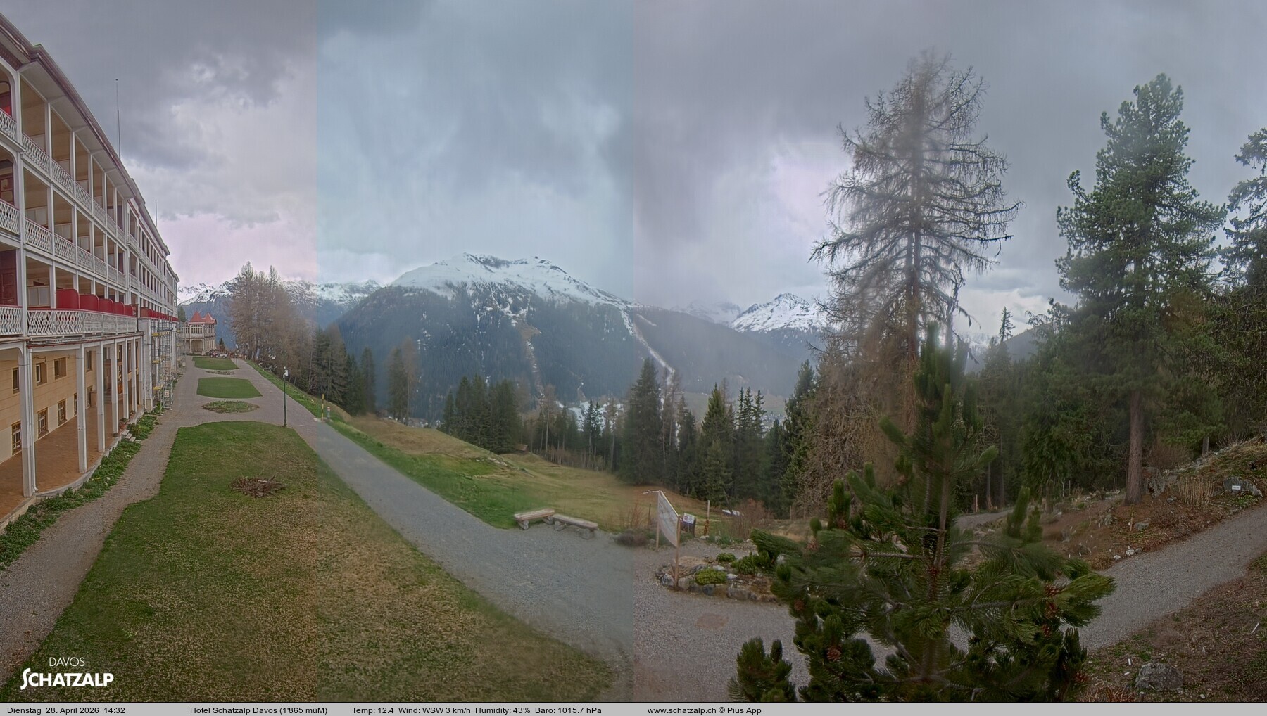 Archived image Webcam Schatzalp Hotel, Davos