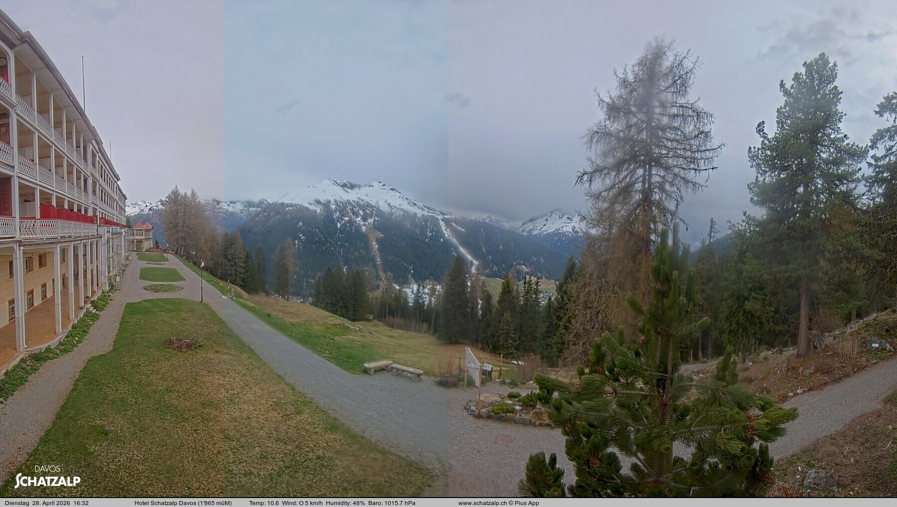 Archived image Webcam Schatzalp Hotel, Davos