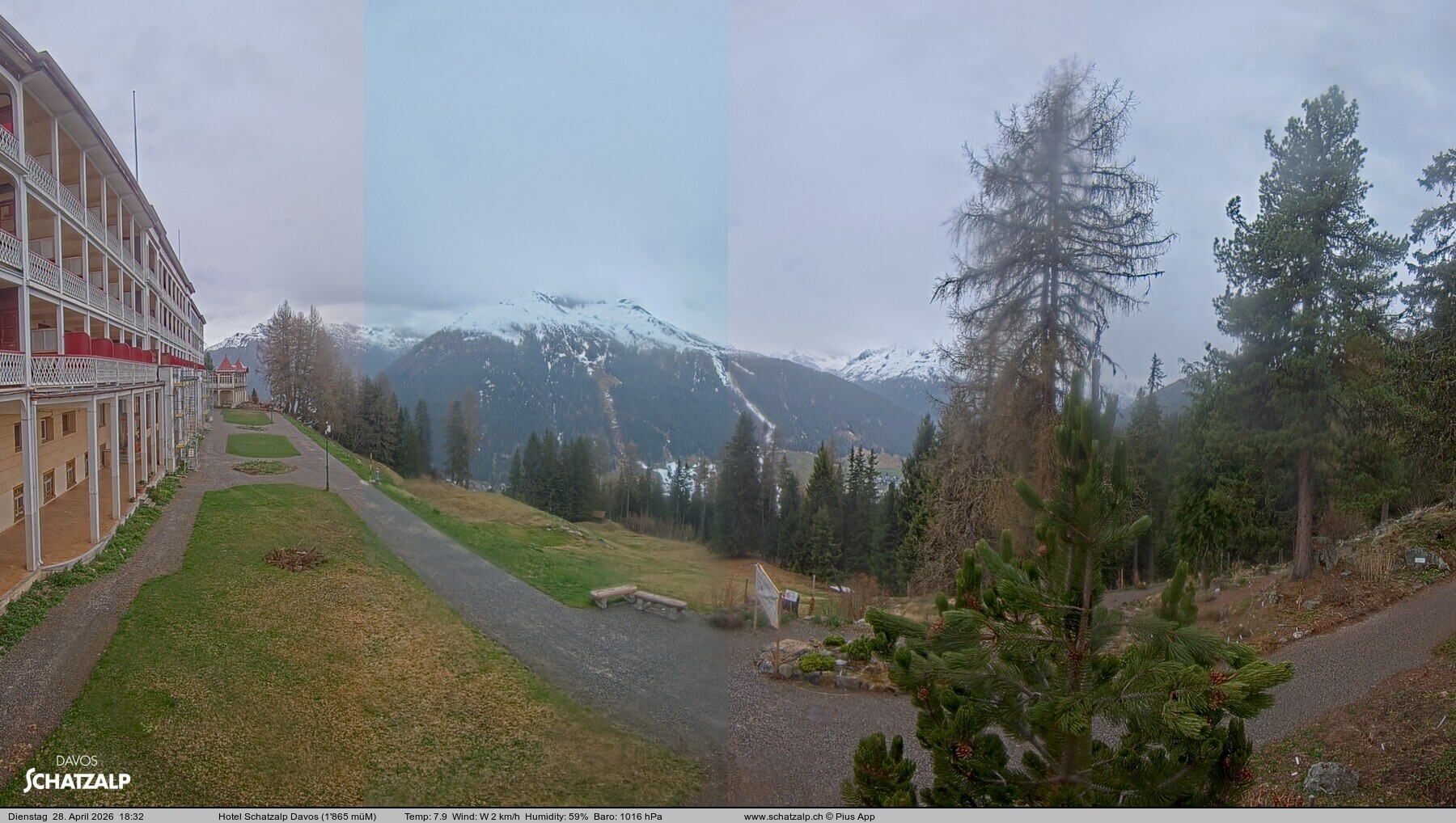 Archived image Webcam Schatzalp Hotel, Davos