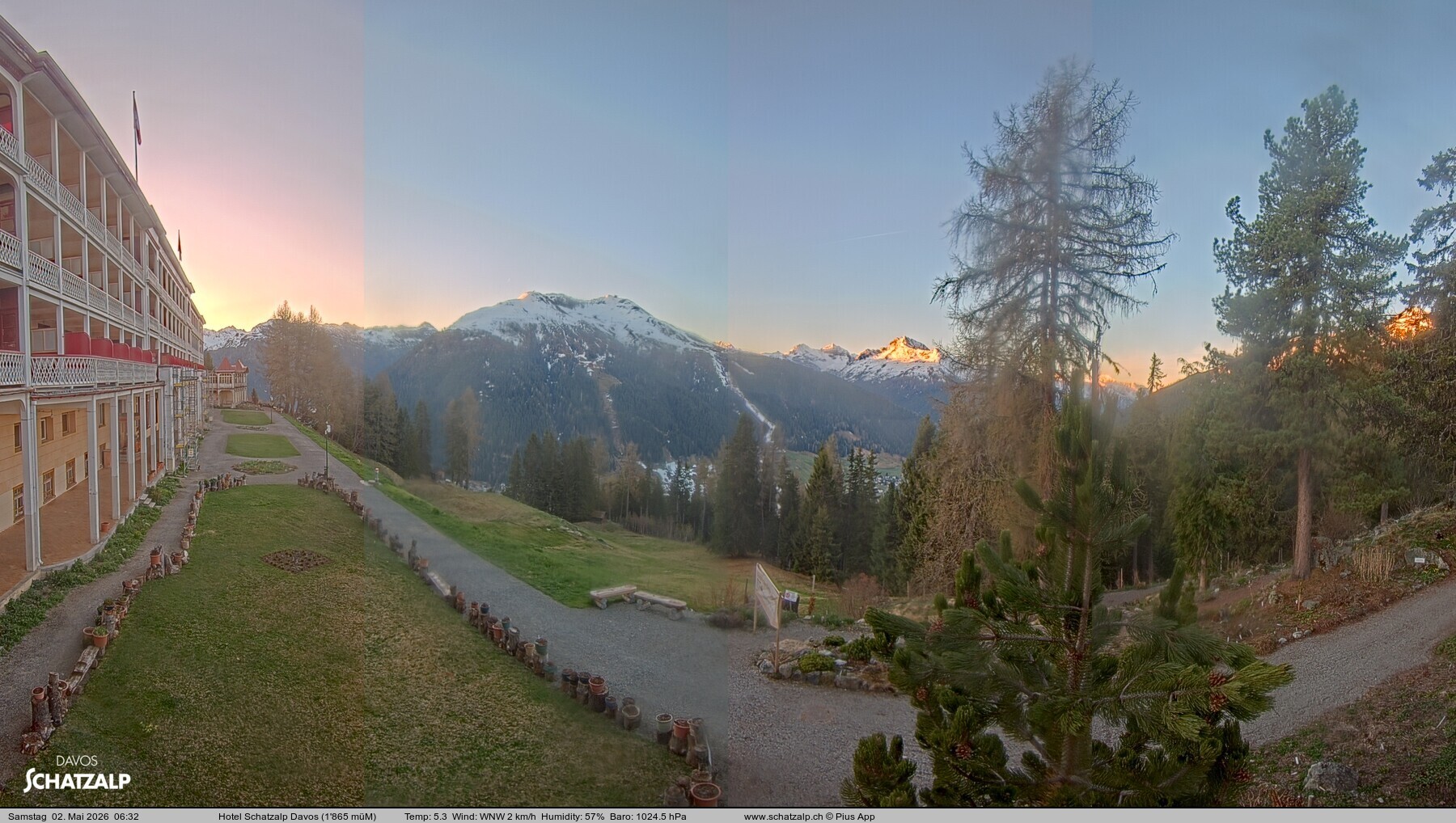 Archived image Webcam Schatzalp Hotel, Davos