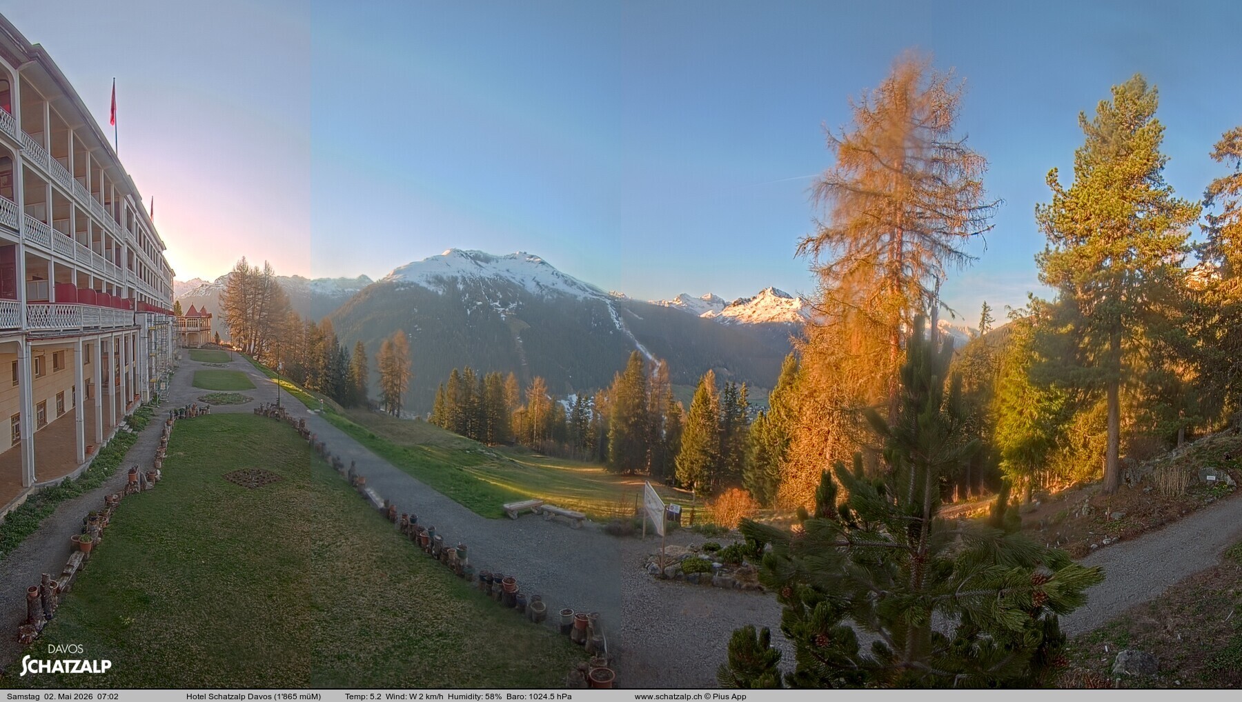 Archived image Webcam Schatzalp Hotel, Davos