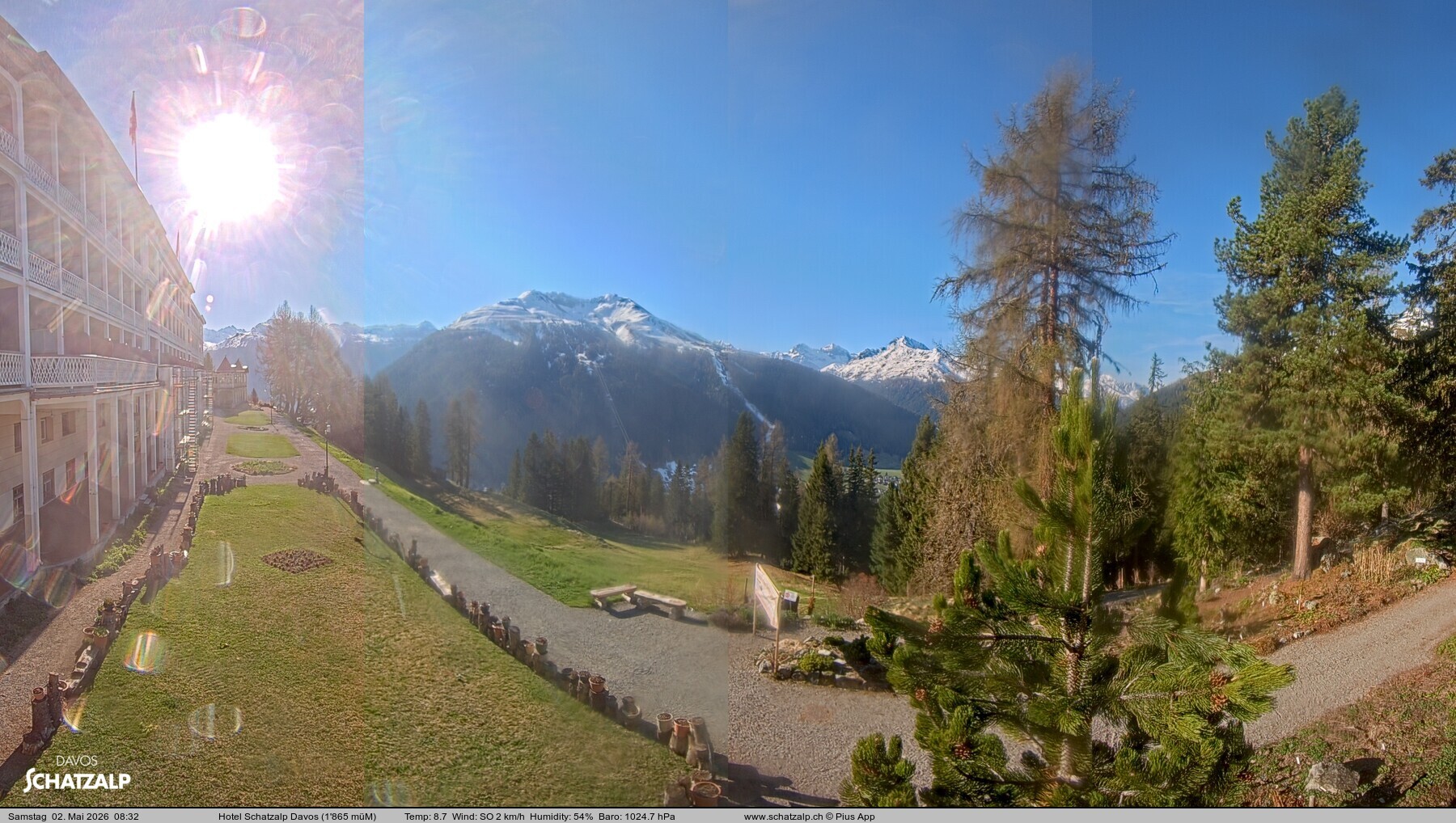 Archived image Webcam Schatzalp Hotel, Davos