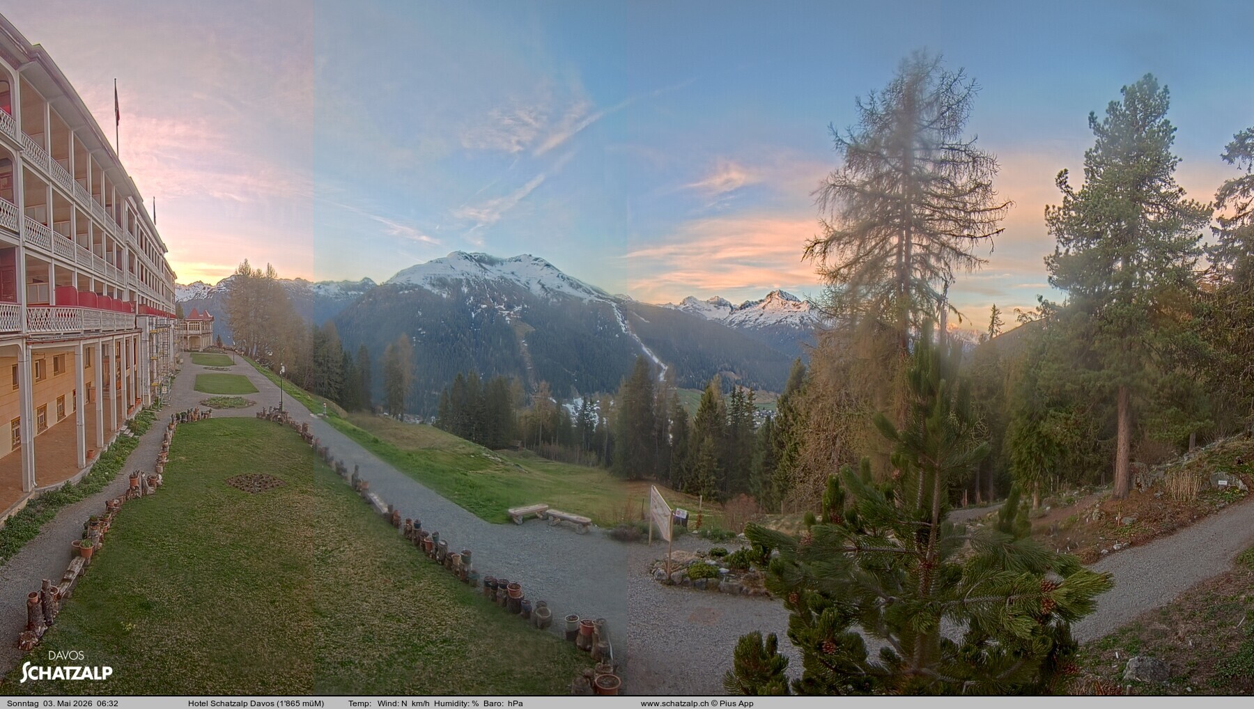 Archived image Webcam Schatzalp Hotel, Davos