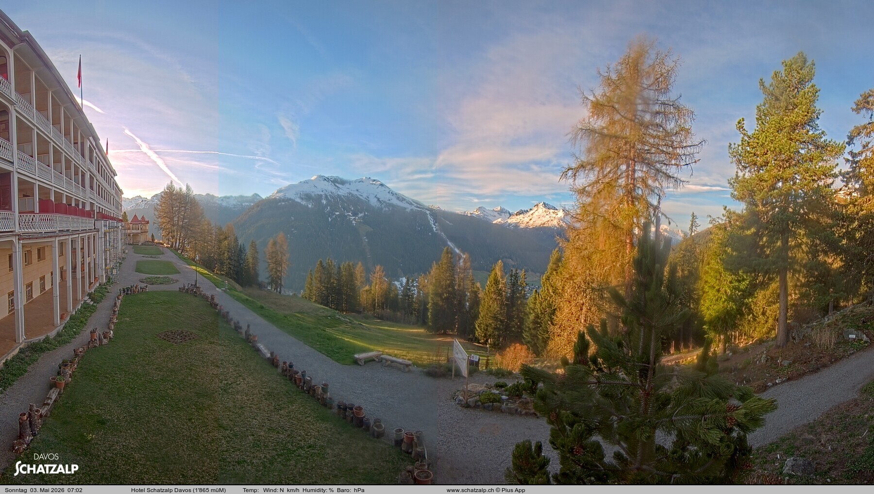 Archived image Webcam Schatzalp Hotel, Davos