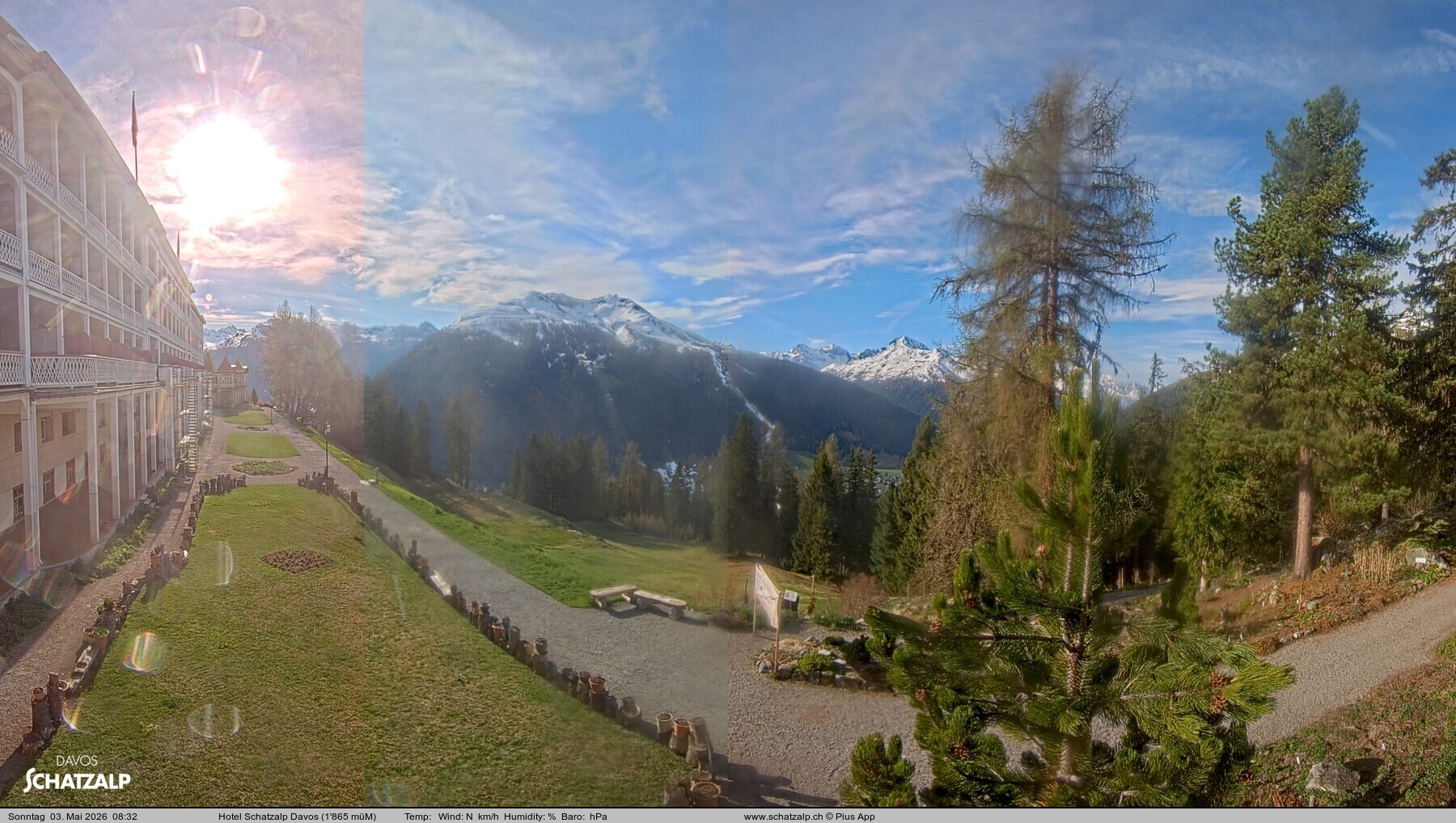 Archived image Webcam Schatzalp Hotel, Davos