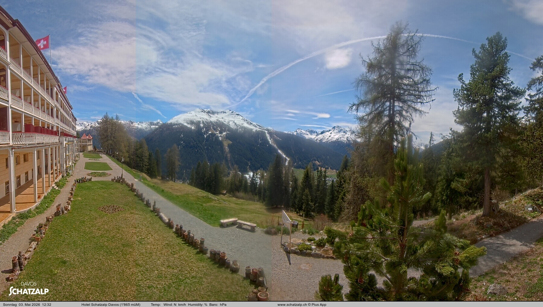Archived image Webcam Schatzalp Hotel, Davos