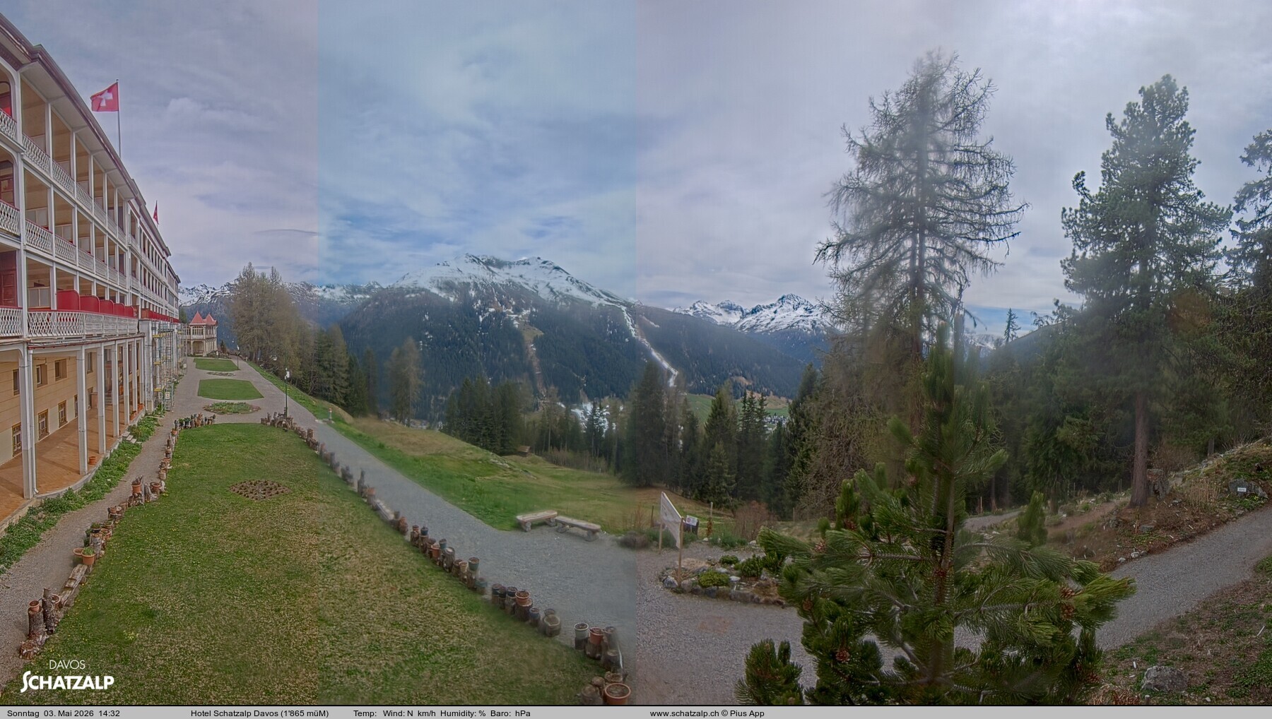 Archived image Webcam Schatzalp Hotel, Davos