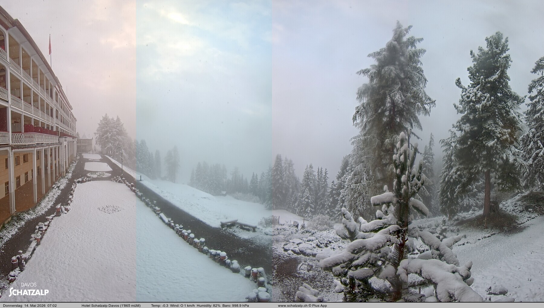Archived image Webcam Schatzalp Hotel, Davos