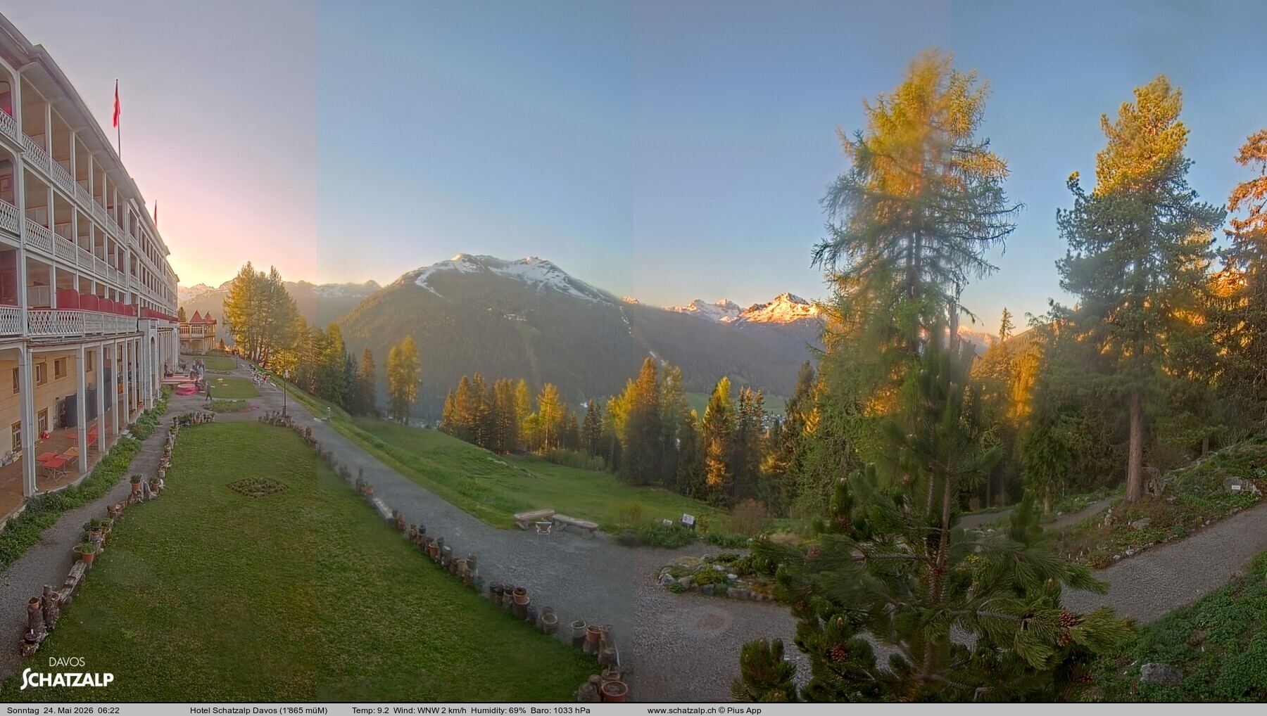 Archived image Webcam Schatzalp Hotel, Davos