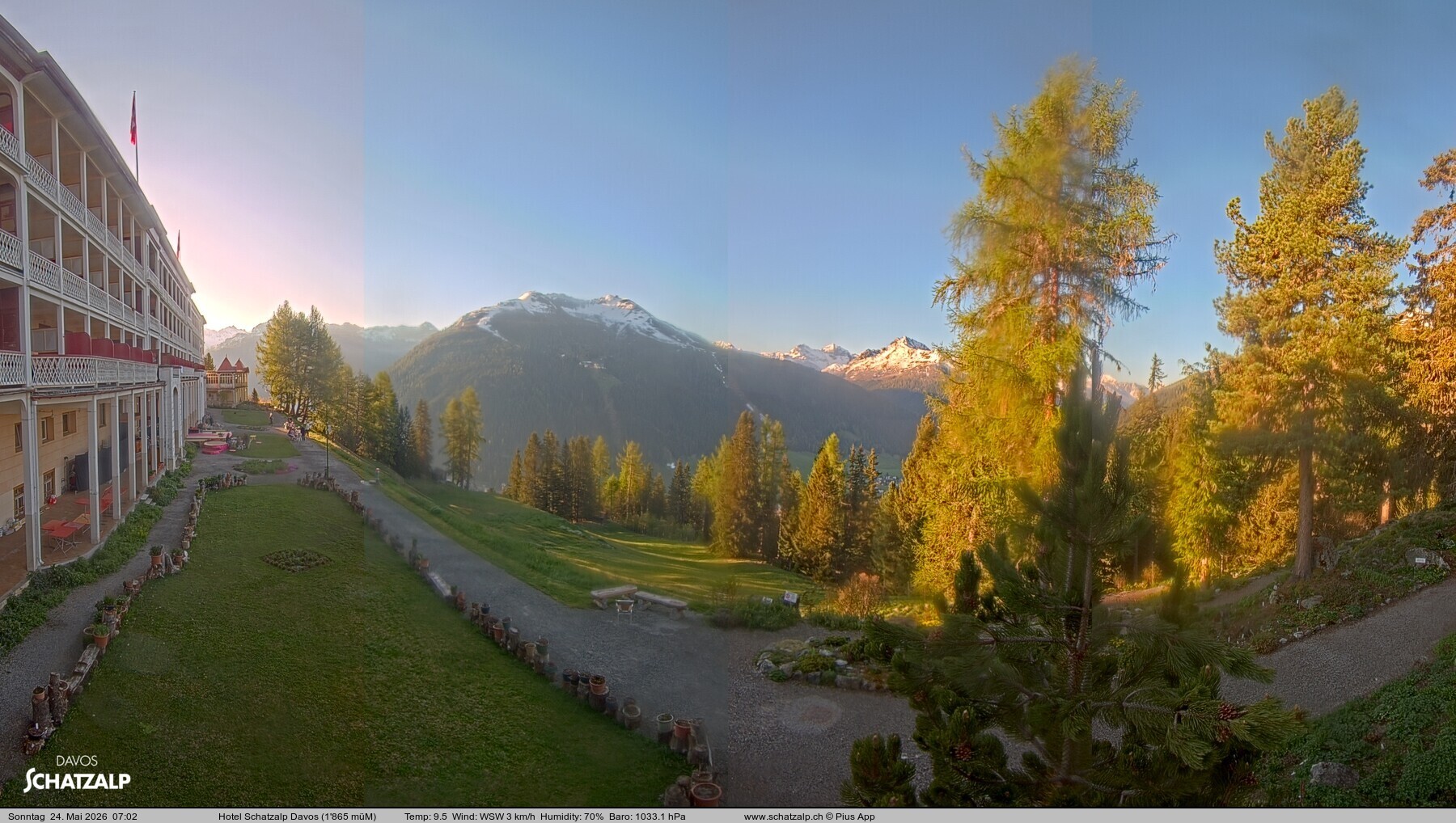 Archived image Webcam Schatzalp Hotel, Davos