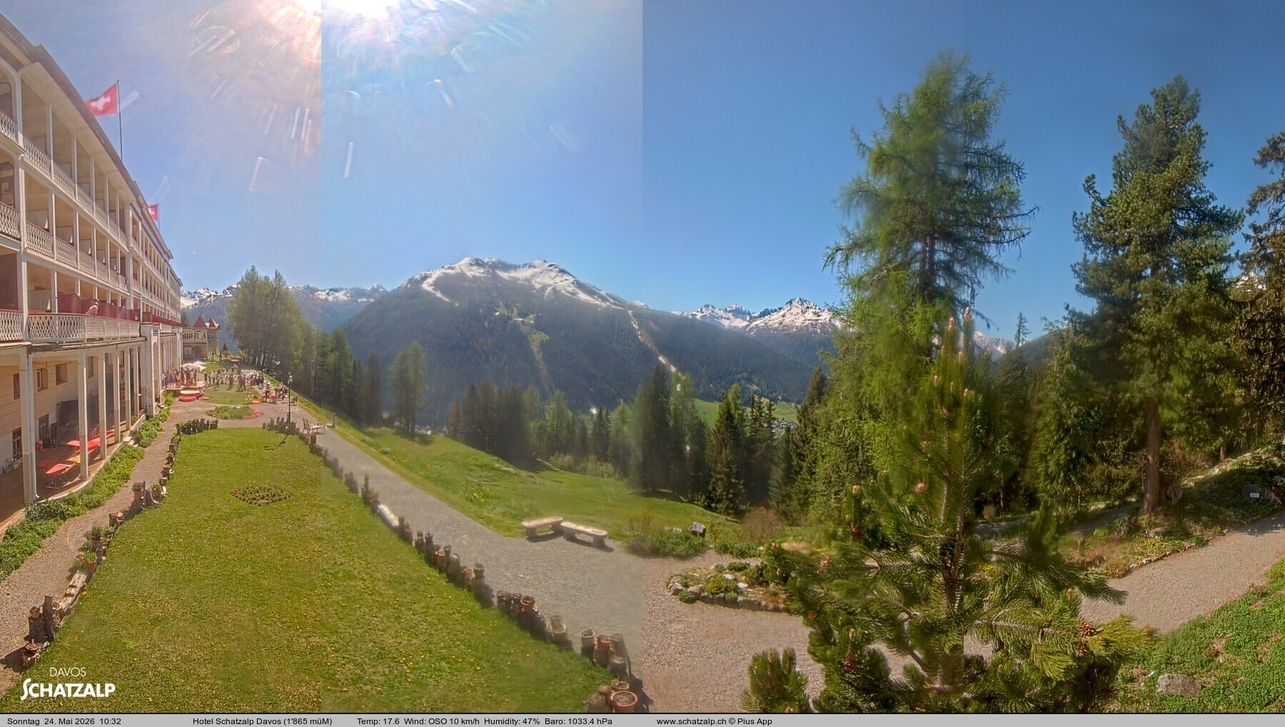 Archived image Webcam Schatzalp Hotel, Davos