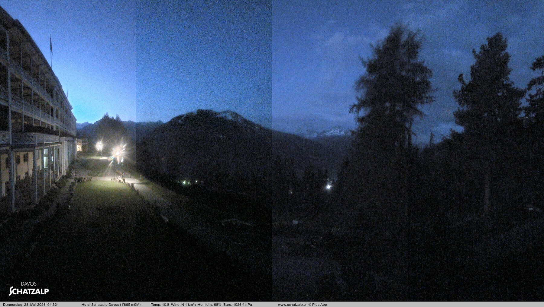Archived image Webcam Schatzalp Hotel, Davos