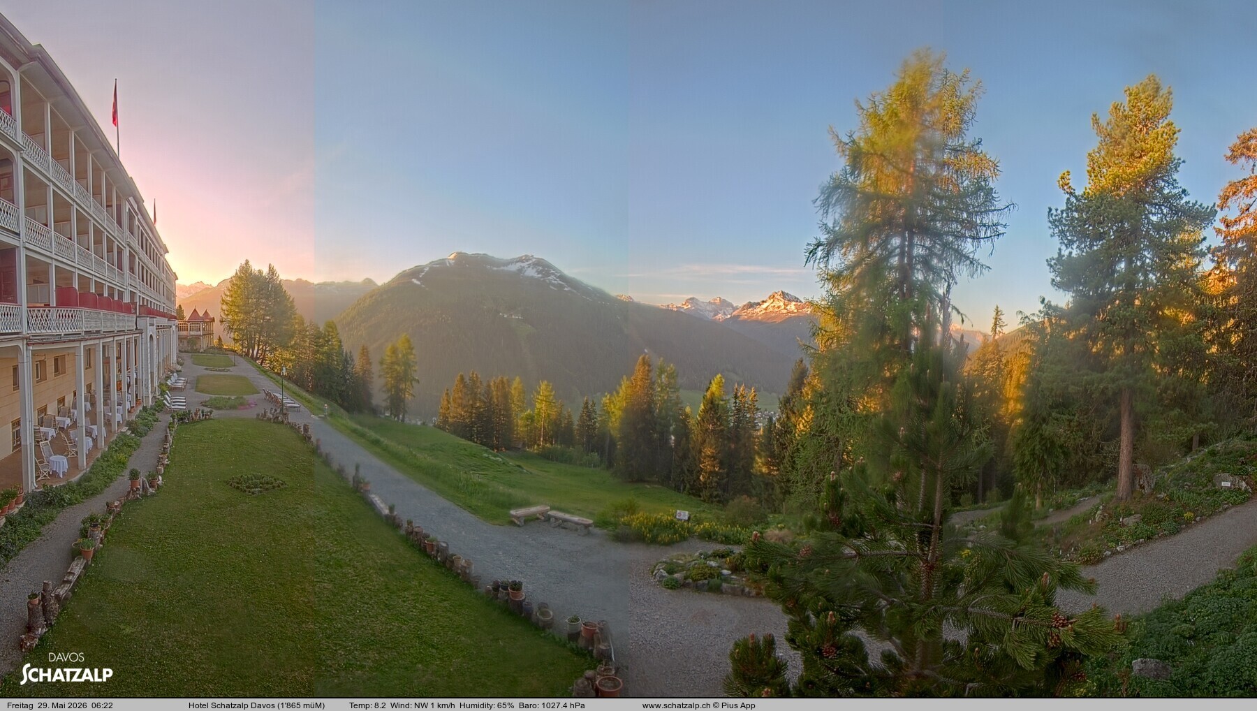 Archived image Webcam Schatzalp Hotel, Davos