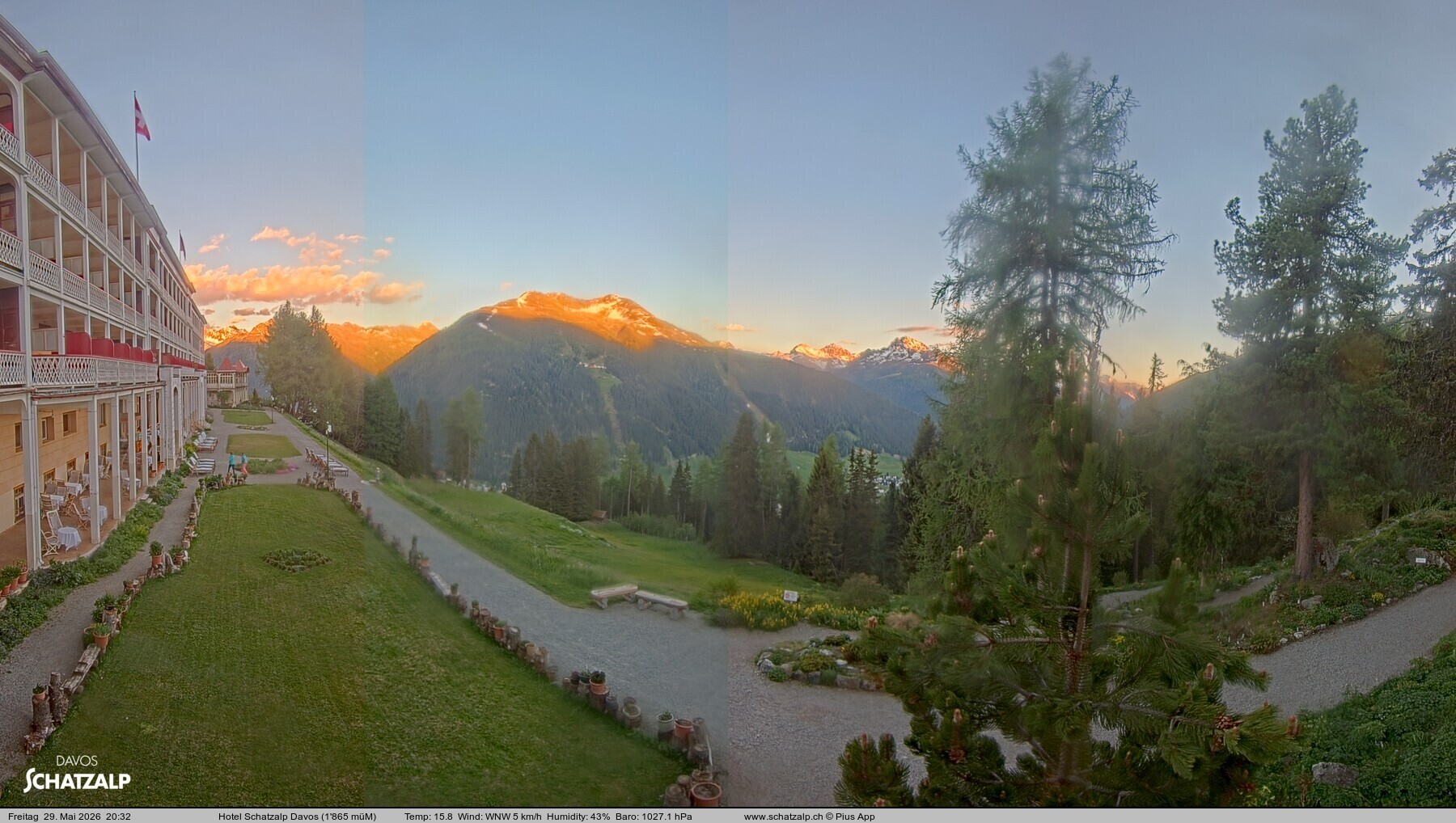Archived image Webcam Schatzalp Hotel, Davos