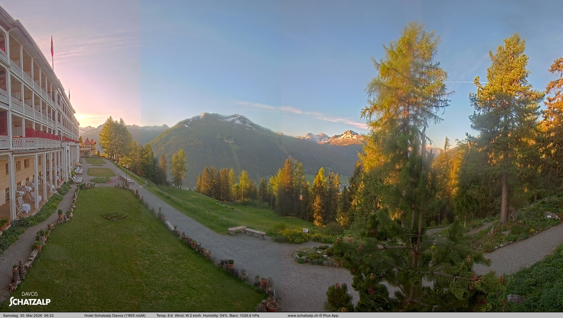 Archived image Webcam Schatzalp Hotel, Davos