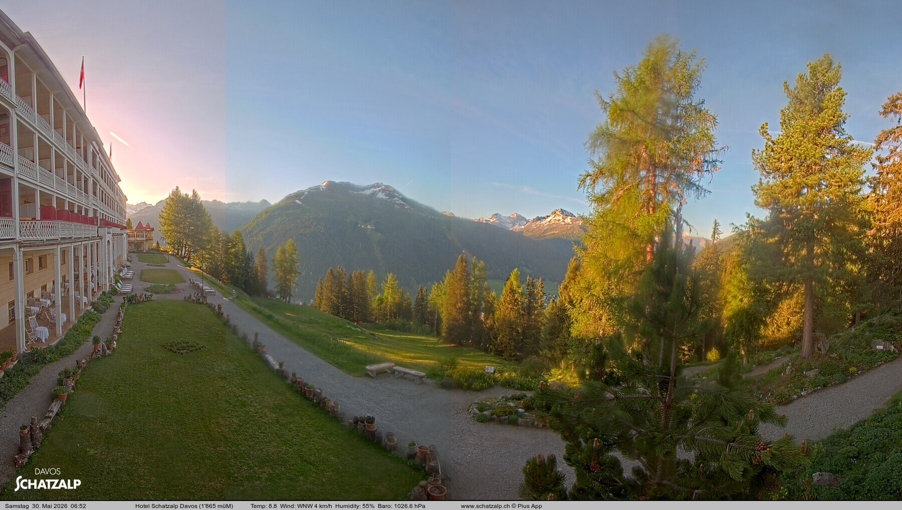 Archived image Webcam Schatzalp Hotel, Davos