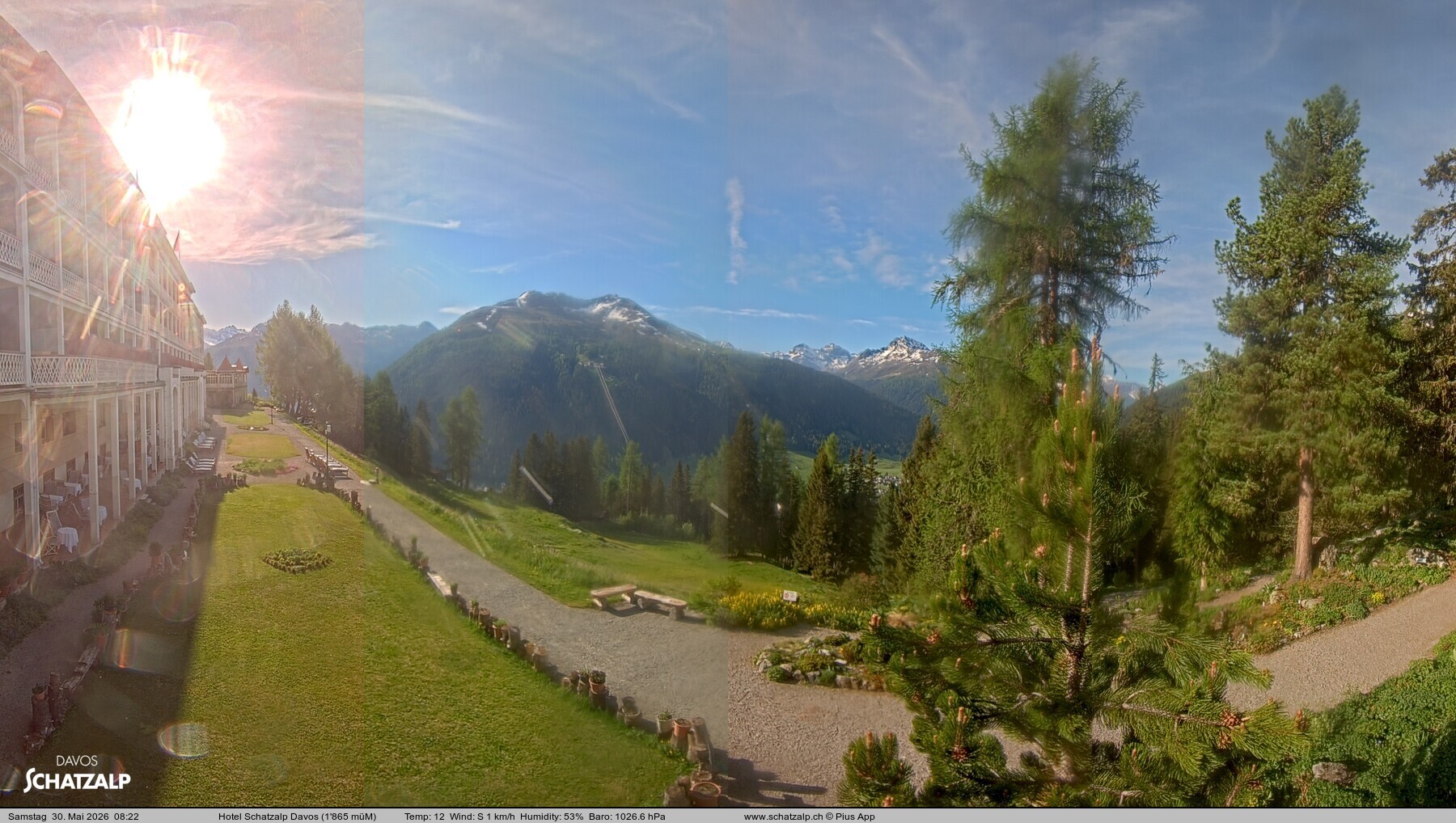 Archived image Webcam Schatzalp Hotel, Davos