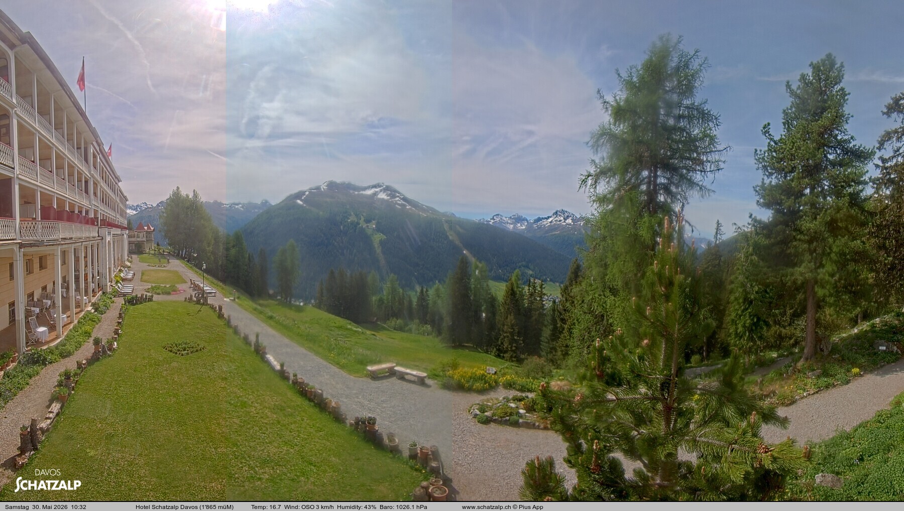 Archived image Webcam Schatzalp Hotel, Davos
