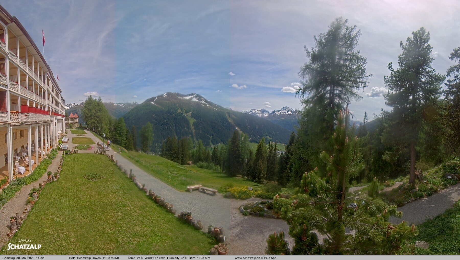 Archived image Webcam Schatzalp Hotel, Davos