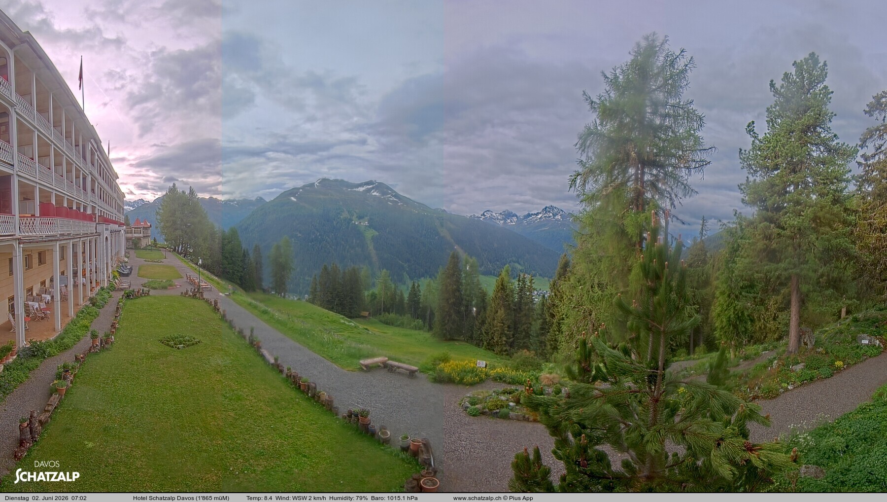 Archived image Webcam Schatzalp Hotel, Davos