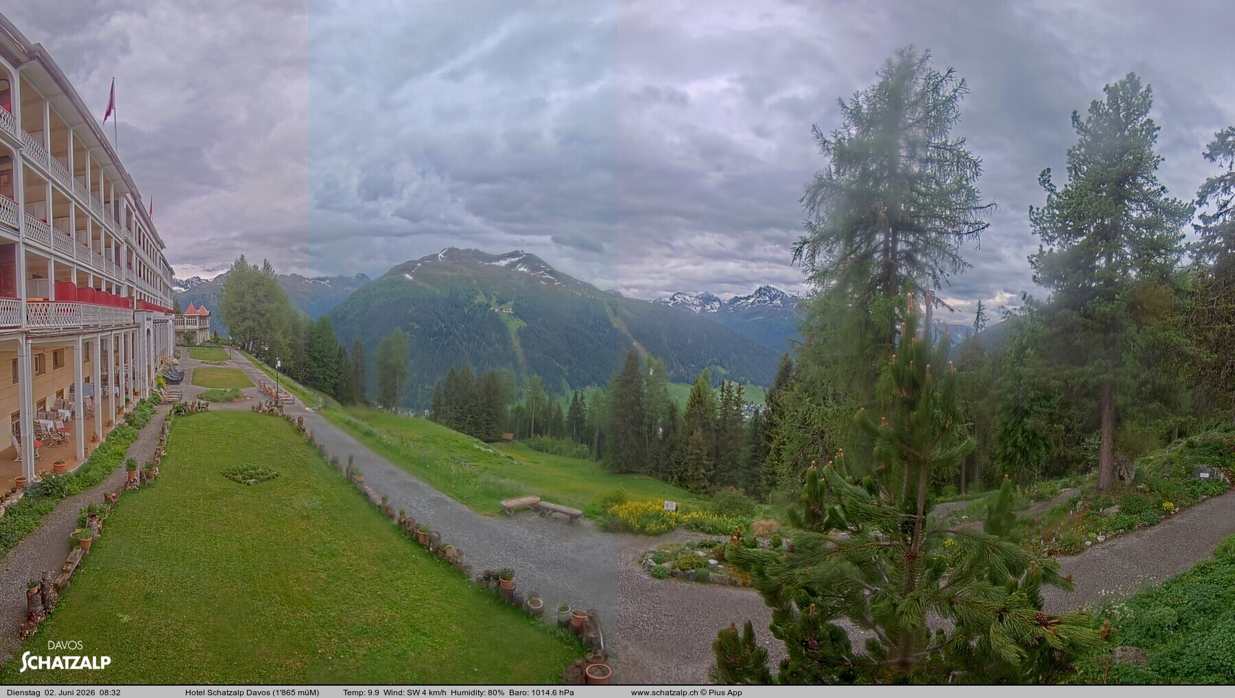 Archived image Webcam Schatzalp Hotel, Davos