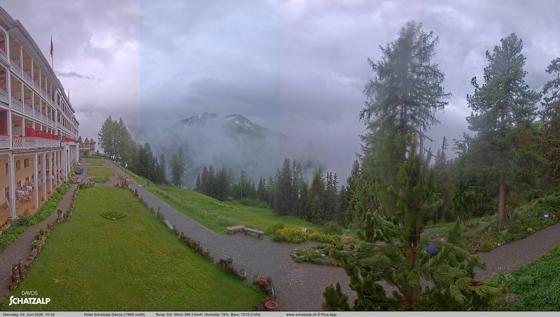 Archived image Webcam Schatzalp Hotel, Davos