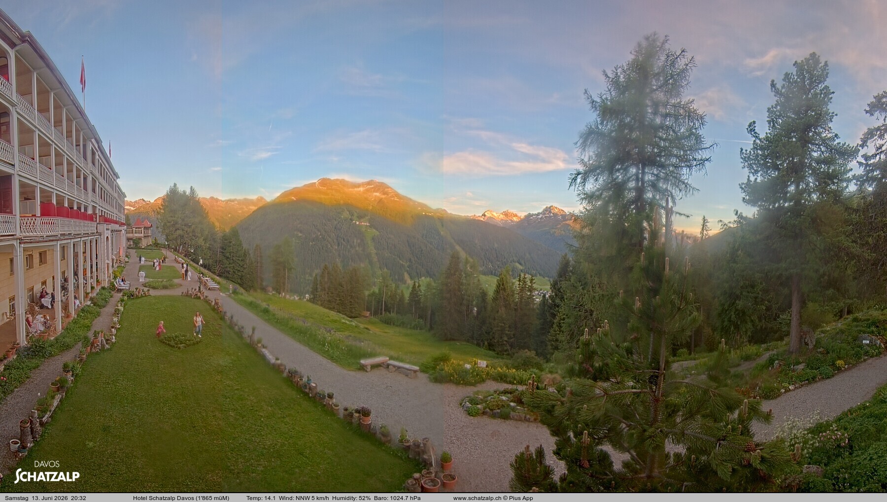 Archived image Webcam Schatzalp Hotel, Davos