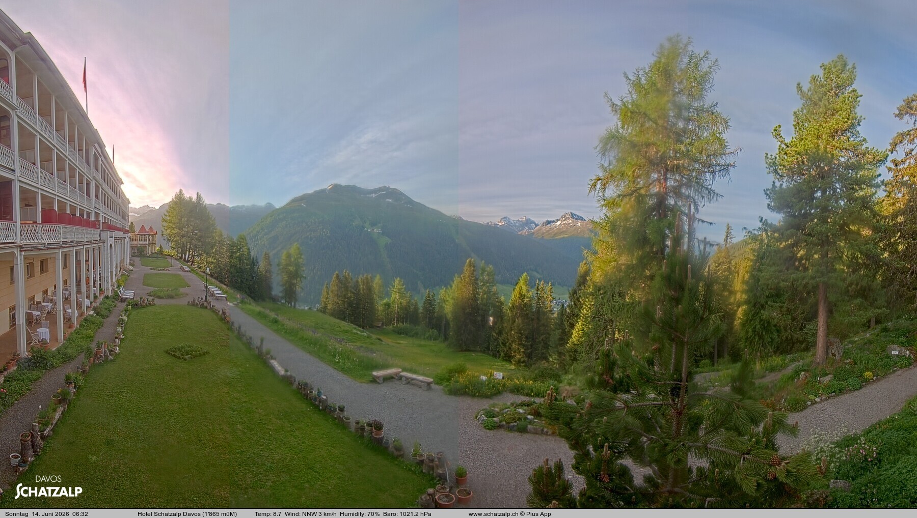 Archived image Webcam Schatzalp Hotel, Davos