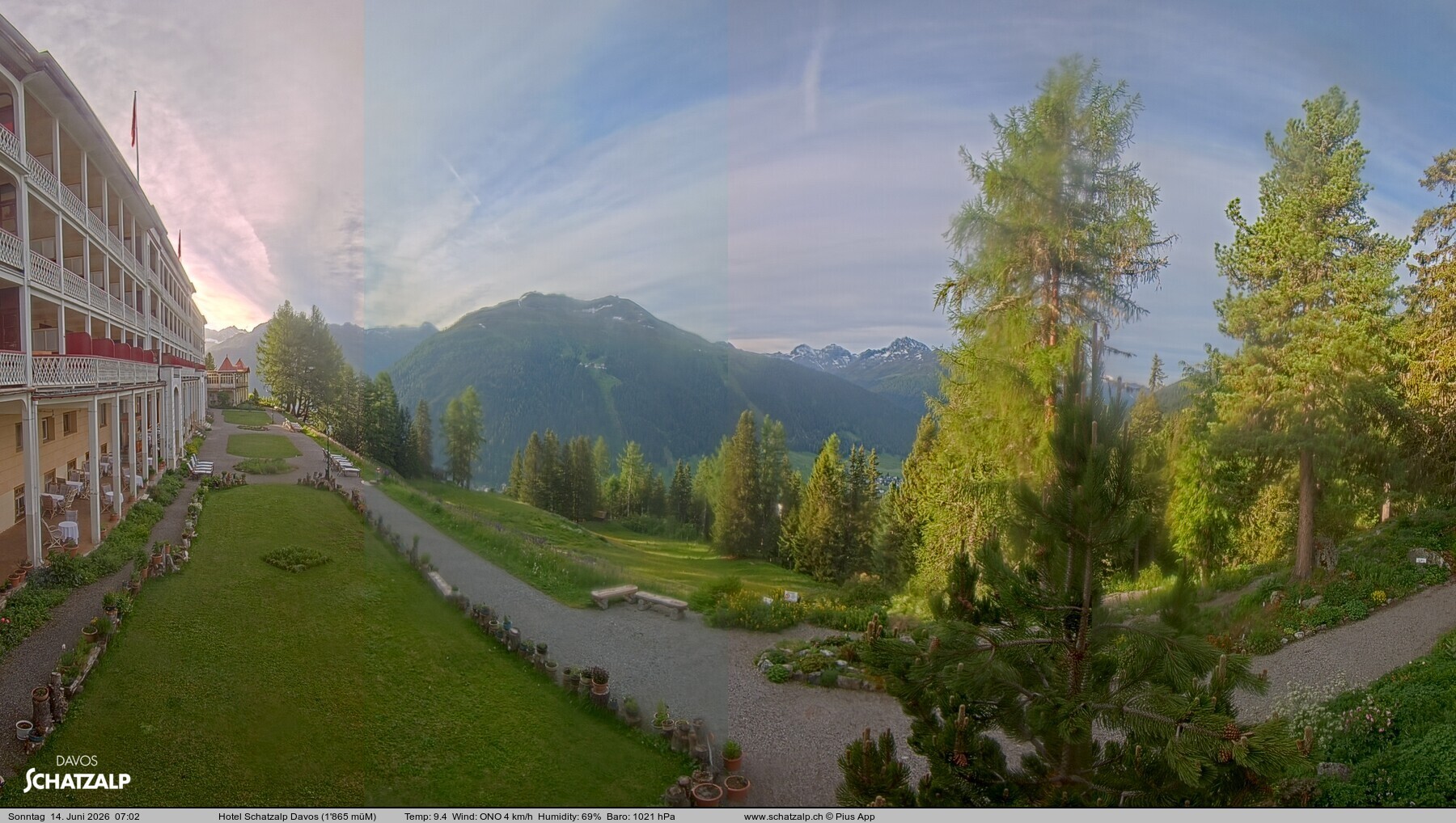 Archived image Webcam Schatzalp Hotel, Davos