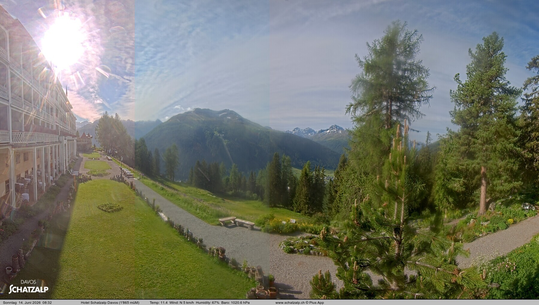 Archived image Webcam Schatzalp Hotel, Davos
