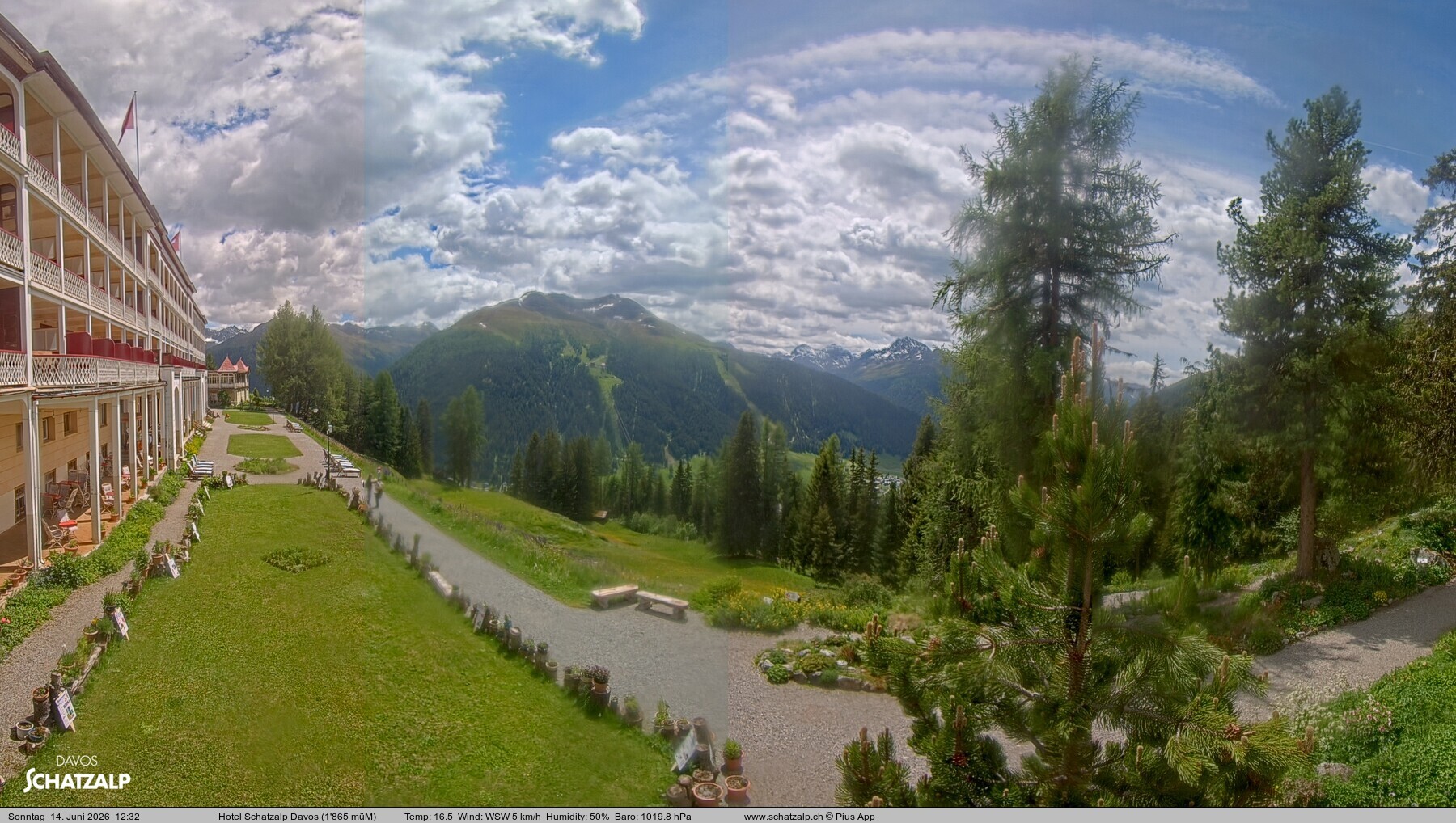 Archived image Webcam Schatzalp Hotel, Davos
