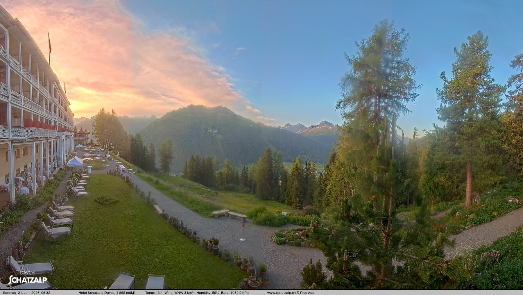 Archived image Webcam Schatzalp Hotel, Davos