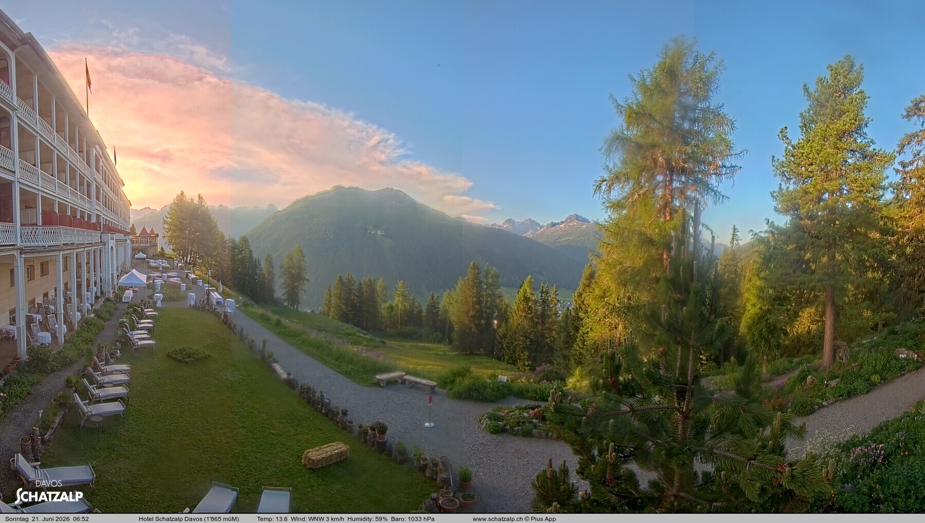 Archived image Webcam Schatzalp Hotel, Davos