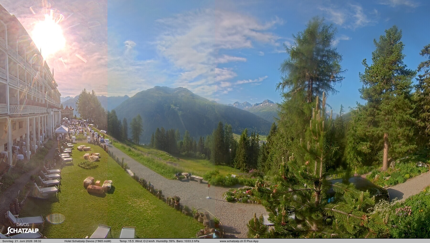 Archived image Webcam Schatzalp Hotel, Davos