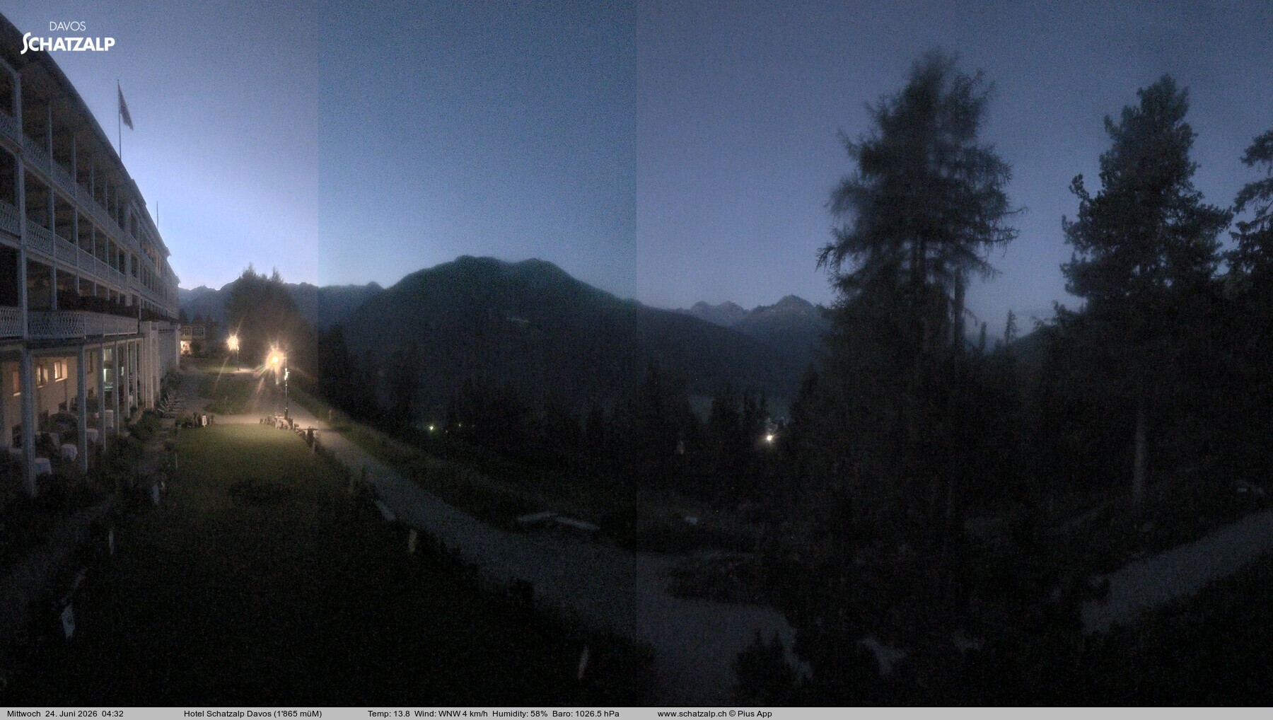Archived image Webcam Schatzalp Hotel, Davos